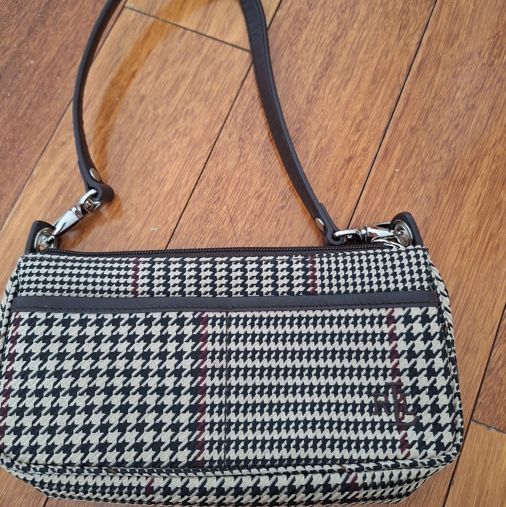 Stylish Lauren Ralph Lauren Houndstooth Shoulder Bag